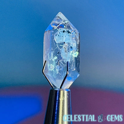 Petroleum Enhydro Quartz Mini Point in Specimen Pottle (Video)