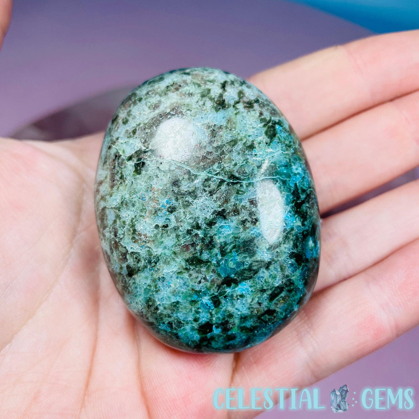 Chrysocolla Granite Palmstone