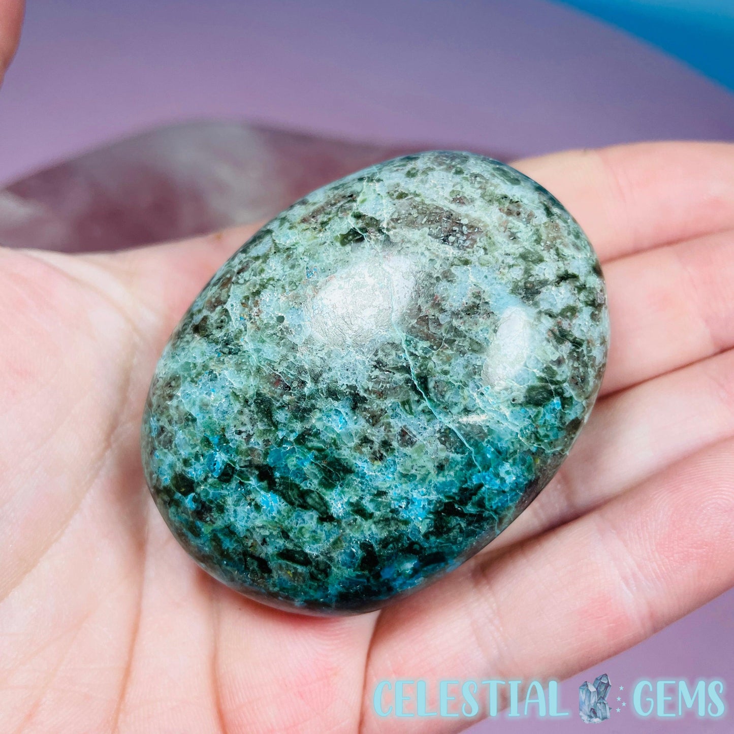 Chrysocolla Granite Palmstone