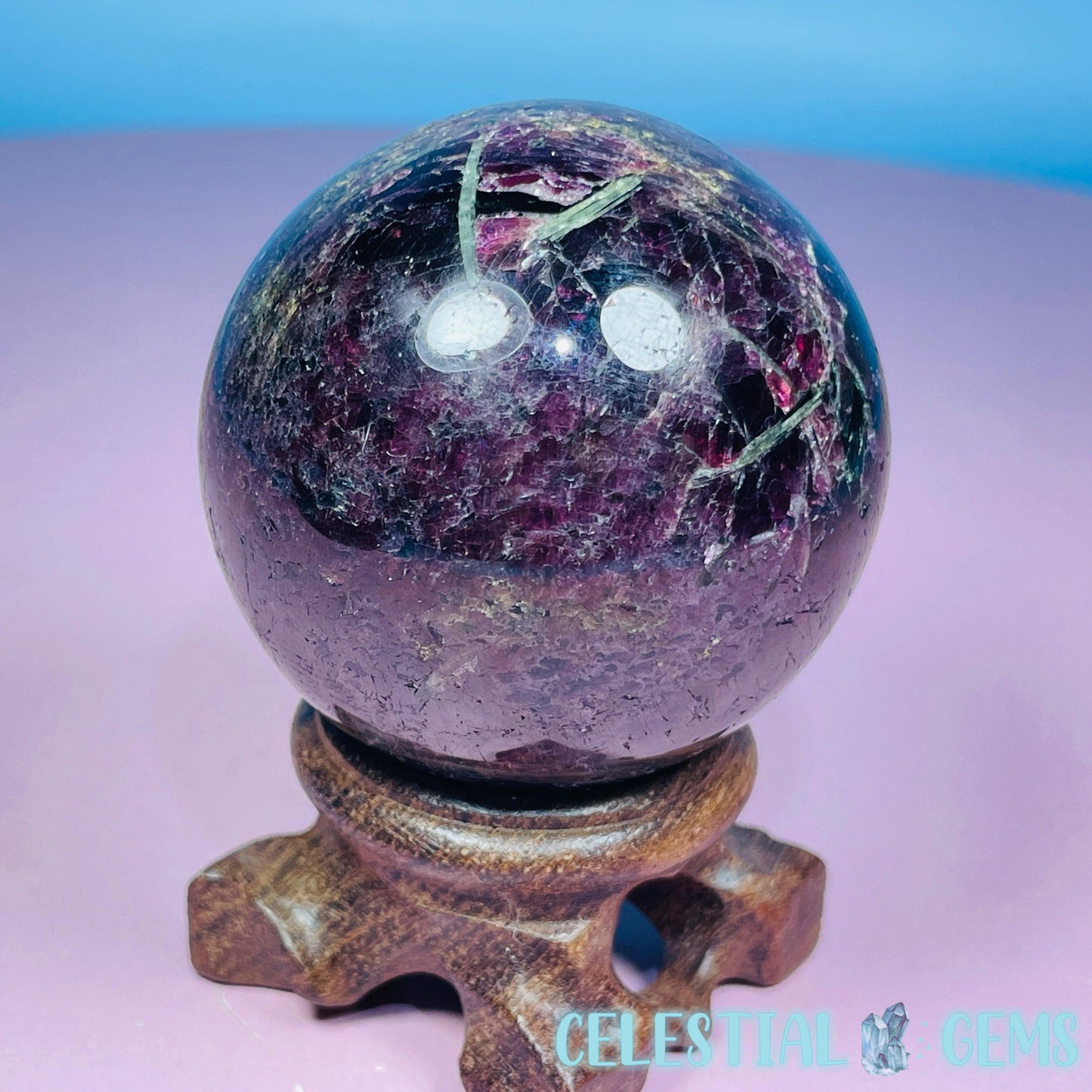 Almandine Garnet + Sillimanite Medium Sphere