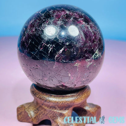 Almandine Garnet + Sillimanite Medium Sphere