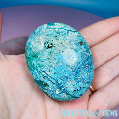 Chrysocolla, Shattuckite, Malachite + Dioptase Palmstone