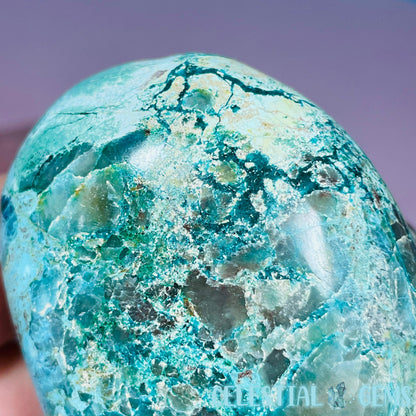 Chrysocolla, Shattuckite + Dioptase Palmstone