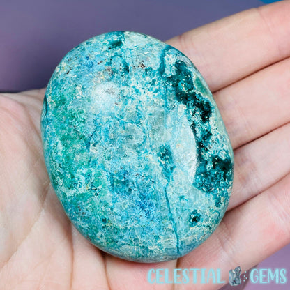Chrysocolla, Shattuckite + Dioptase Palmstone