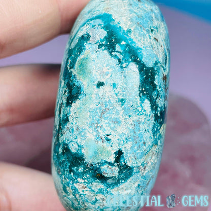 Chrysocolla, Shattuckite + Dioptase Palmstone