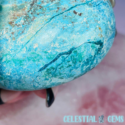 Chrysocolla, Shattuckite + Dioptase Palmstone