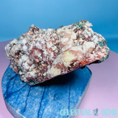 Red Apophyllite + Heulandite + Celadonite Large Cluster