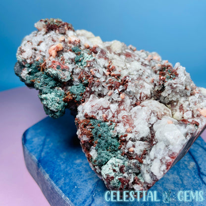 Red Apophyllite + Heulandite + Celadonite Large Cluster