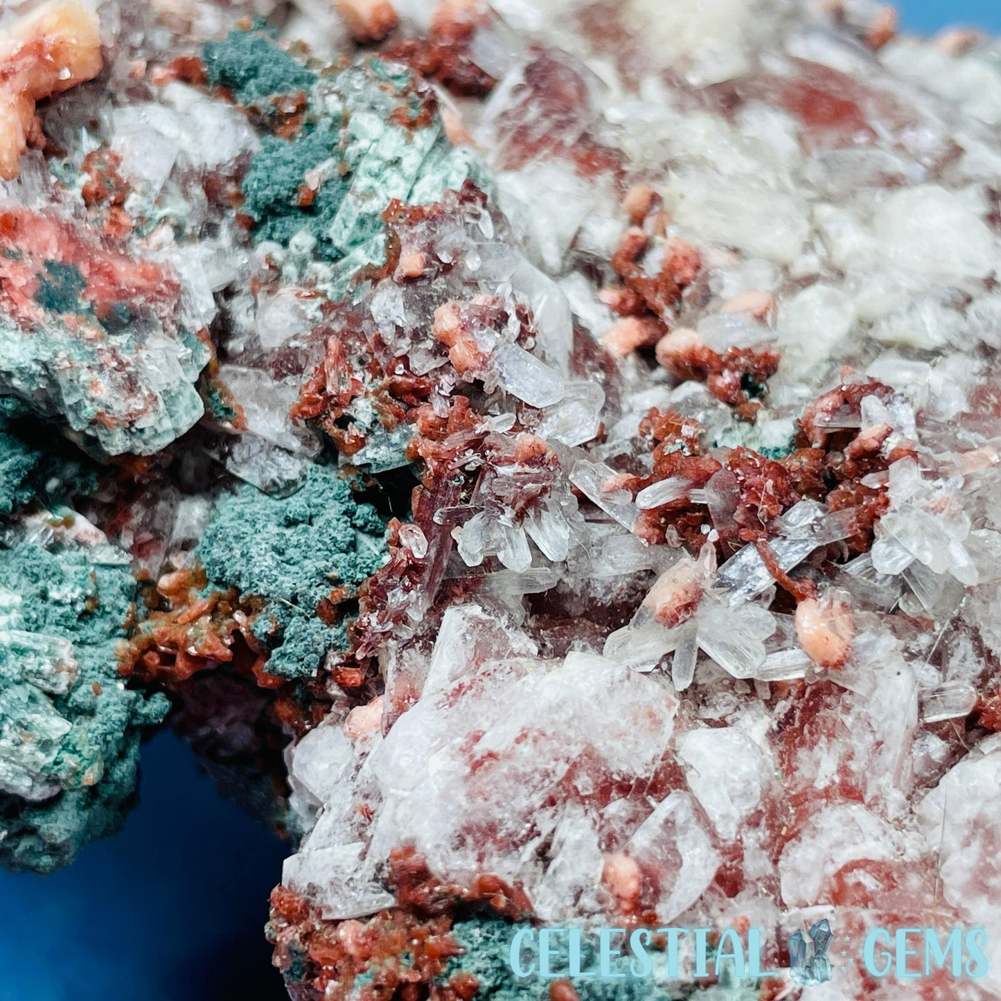 Red Apophyllite + Heulandite + Celadonite Large Cluster