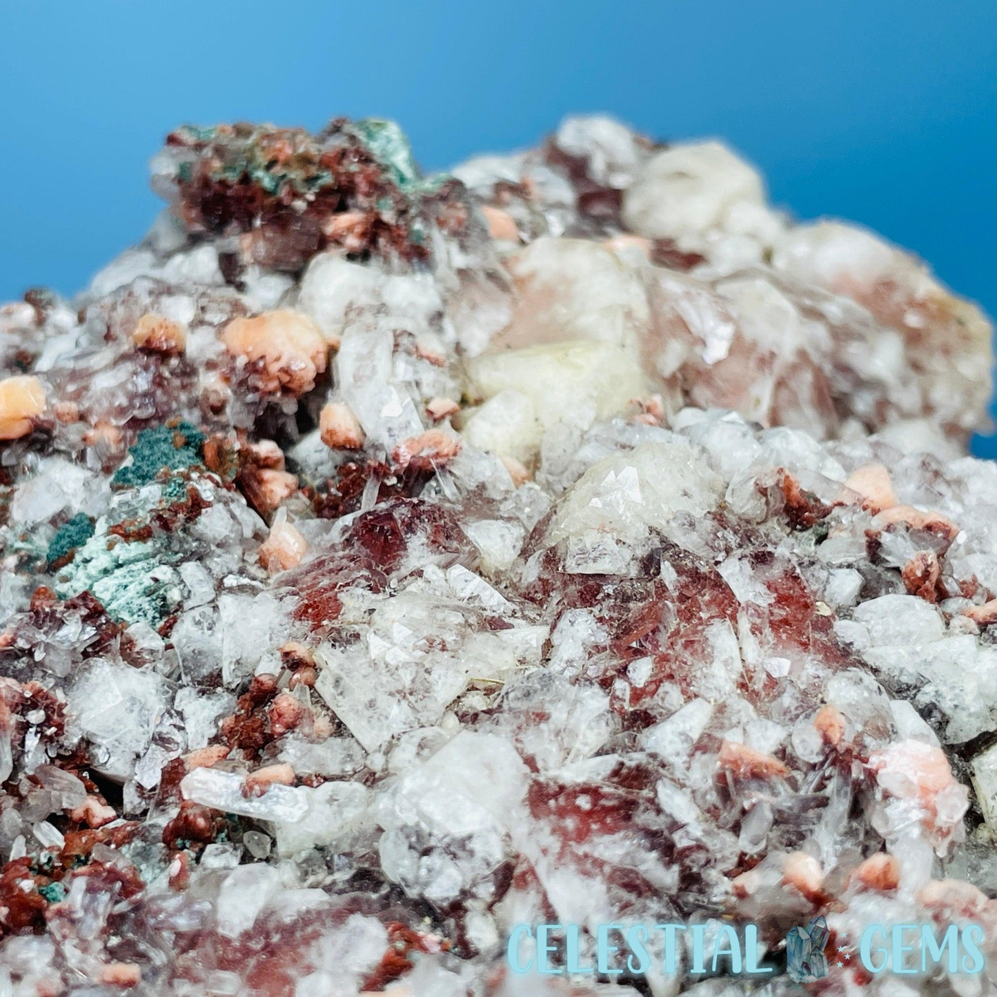 Red Apophyllite + Heulandite + Celadonite Large Cluster