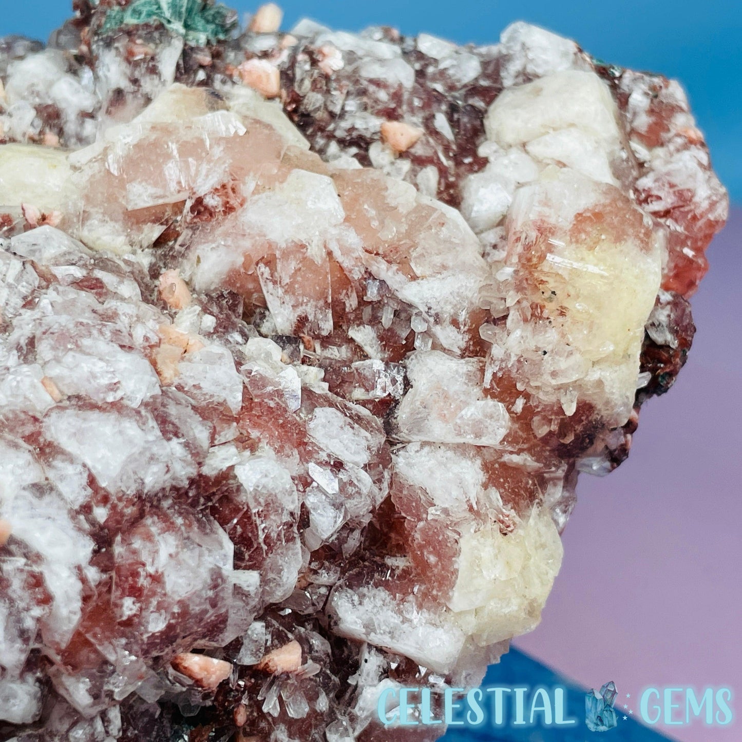 Red Apophyllite + Heulandite + Celadonite Large Cluster