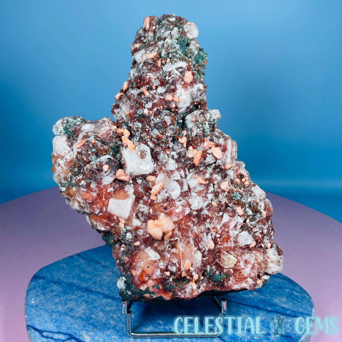 Red Apophyllite + Heulandite + Celadonite Large Cluster