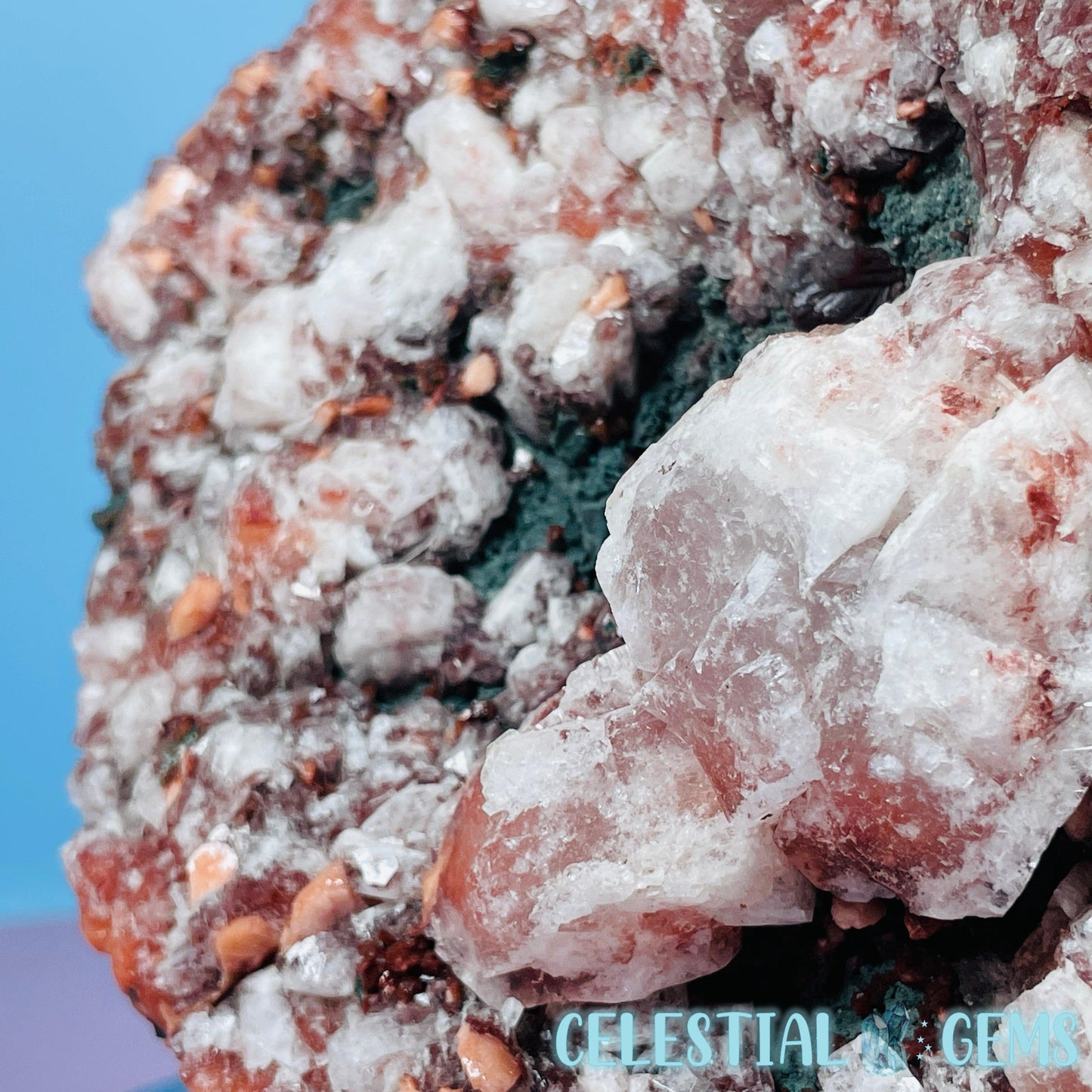 Red Apophyllite + Heulandite + Celadonite Medium Cluster