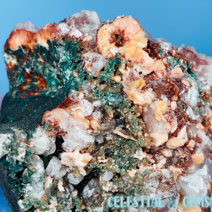 Red Apophyllite + Heulandite + Celadonite Medium Cluster