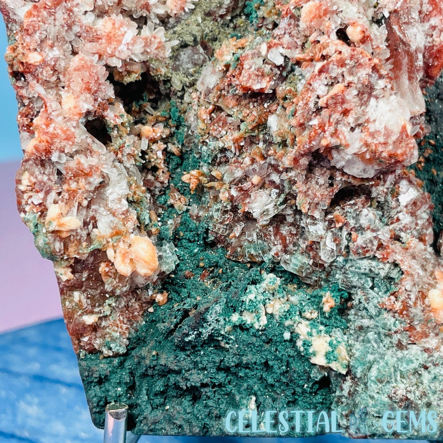 Red Apophyllite + Heulandite + Celadonite Medium Cluster