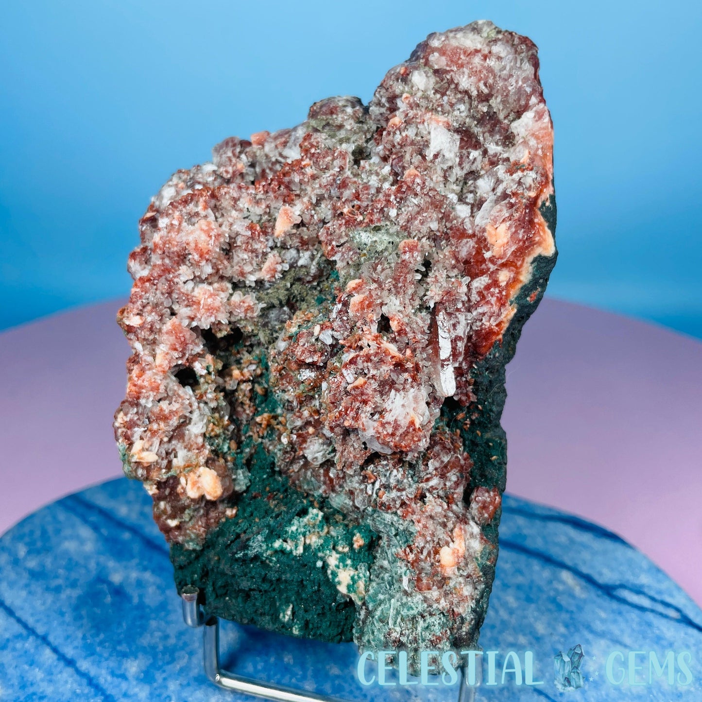 Red Apophyllite + Heulandite + Celadonite Medium Cluster