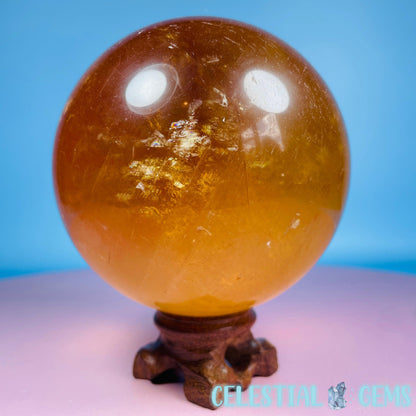 Optical Honey Calcite XL Sphere 1.09kg (Video)