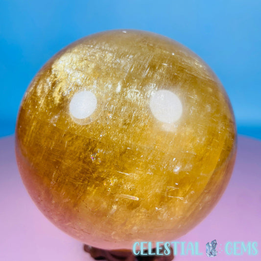 Optical Honey Calcite XL Sphere 1.09kg (Video)