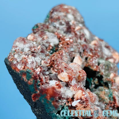 Red Apophyllite + Heulandite + Celadonite Medium Cluster