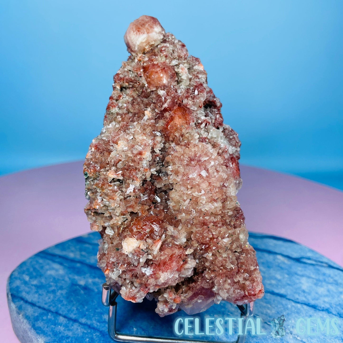 Red Apophyllite + Heulandite + Celadonite Medium Cluster