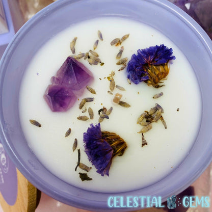 Lavender + Vanilla Crystal Soy Candle