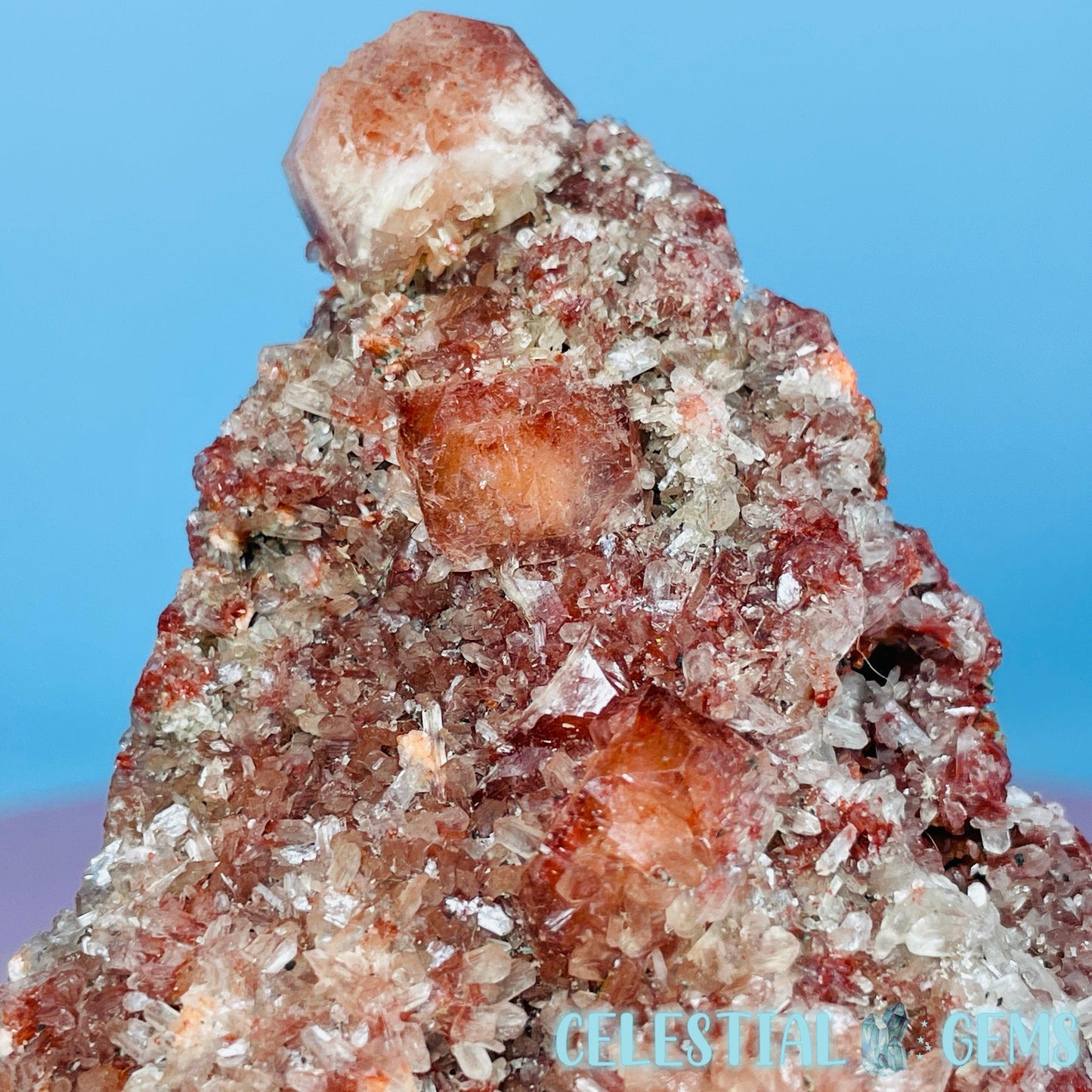 Red Apophyllite + Heulandite + Celadonite Medium Cluster