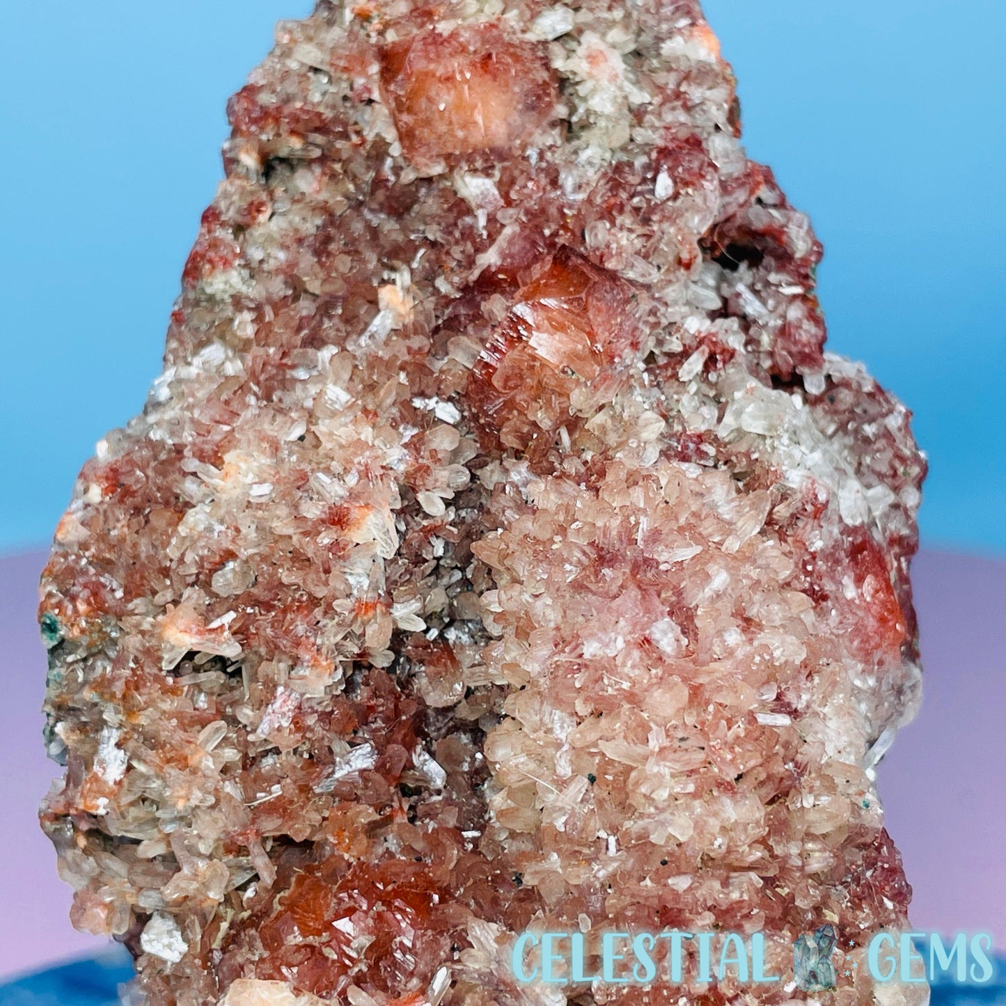 Red Apophyllite + Heulandite + Celadonite Medium Cluster