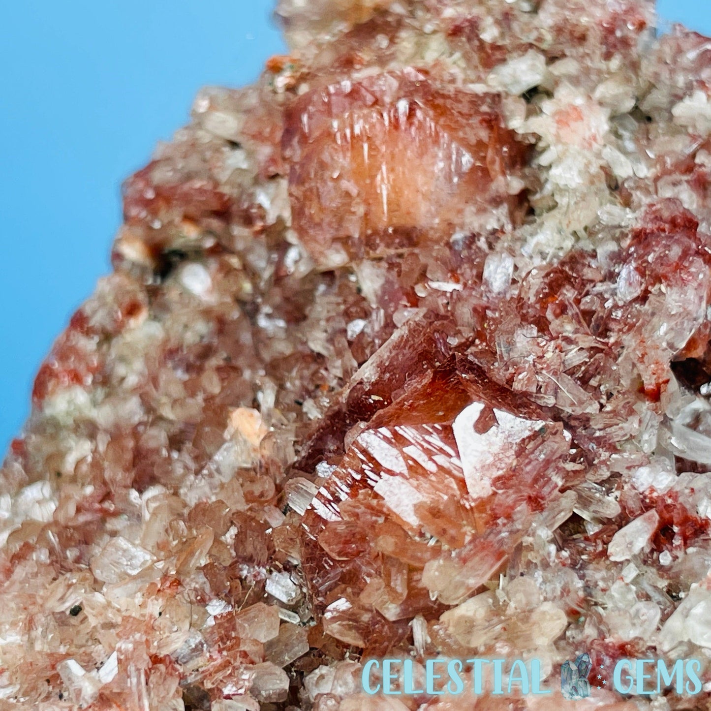 Red Apophyllite + Heulandite + Celadonite Medium Cluster