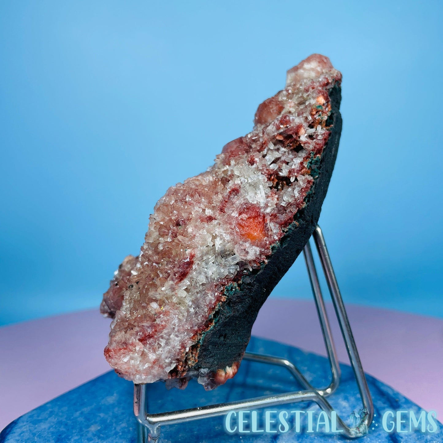 Red Apophyllite + Heulandite + Celadonite Medium Cluster