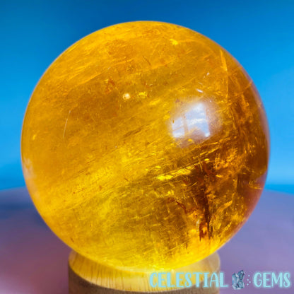 Optical Honey Calcite XL Sphere 1.09kg (Video)