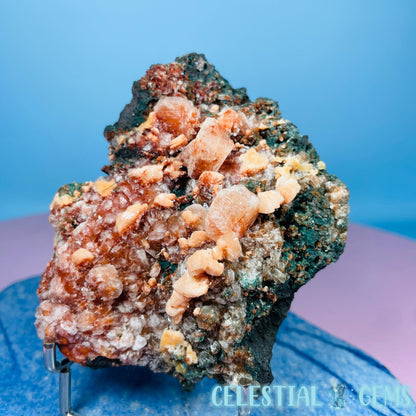 Red Apophyllite + Heulandite + Celadonite Medium Cluster