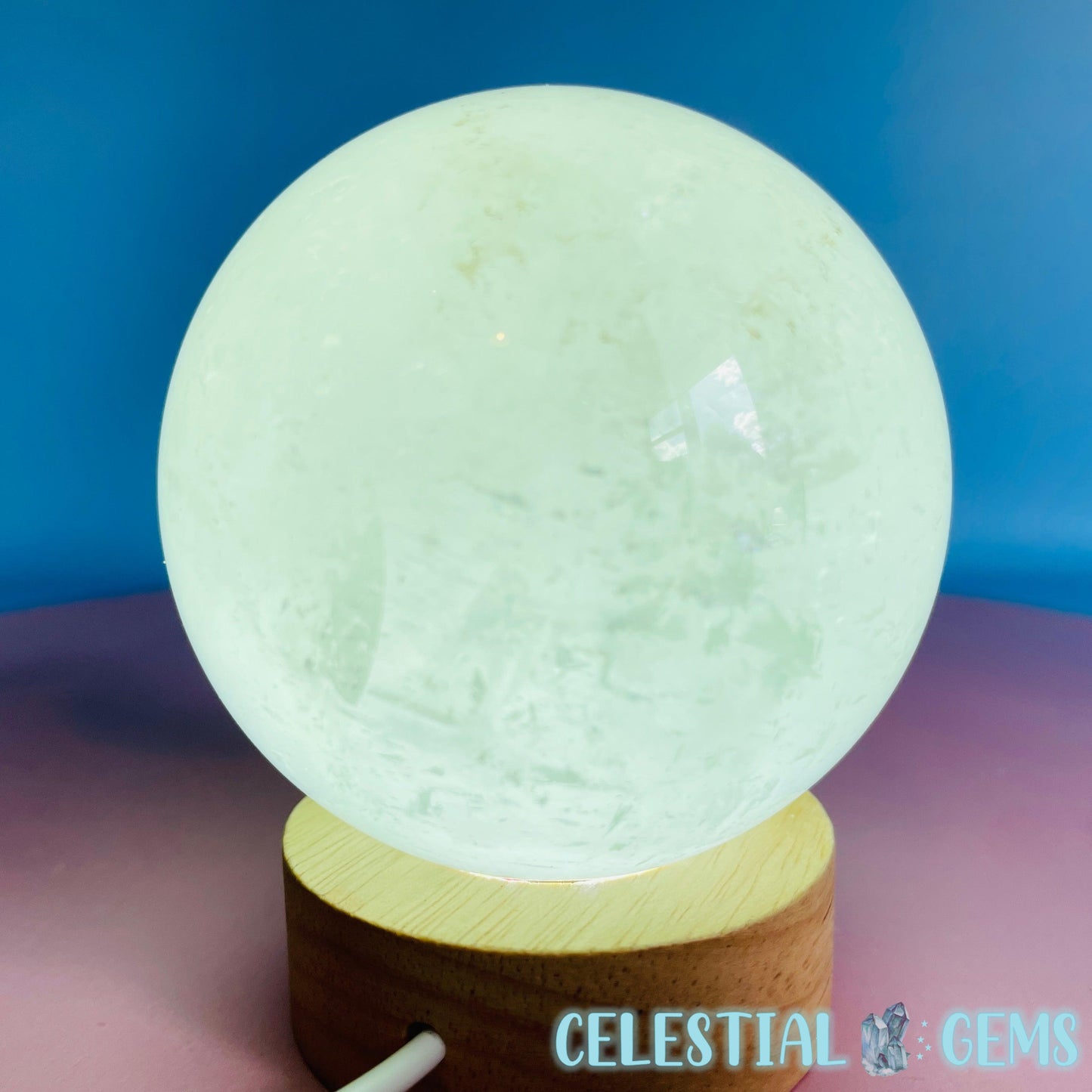 Rare Optical Green Calcite Large Sphere