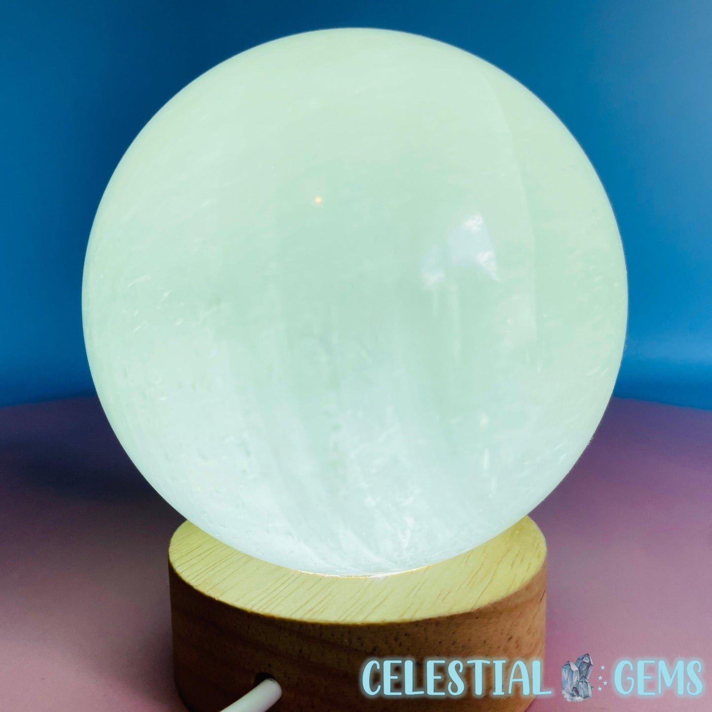 Rare Optical Green Calcite Large Sphere