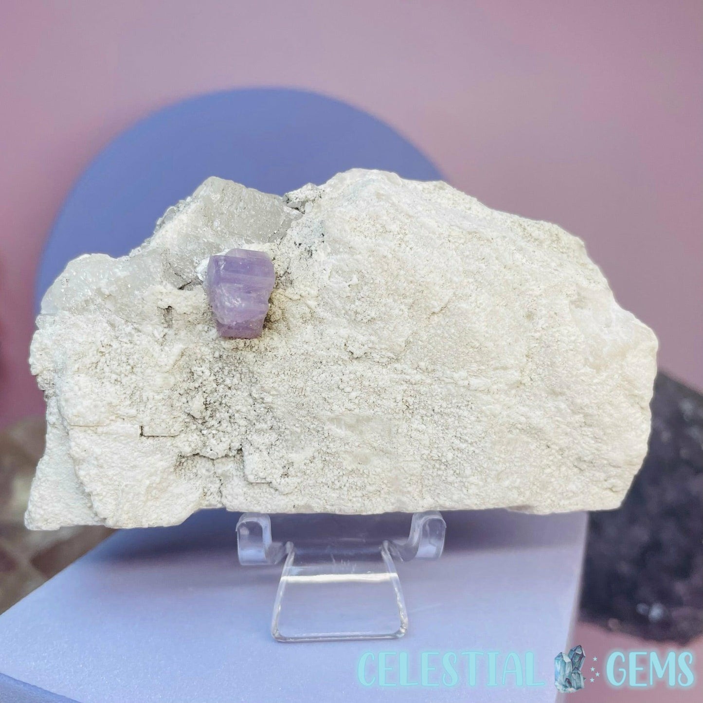 VERY RARE Purple Apatite on Albite Medium Specimen A