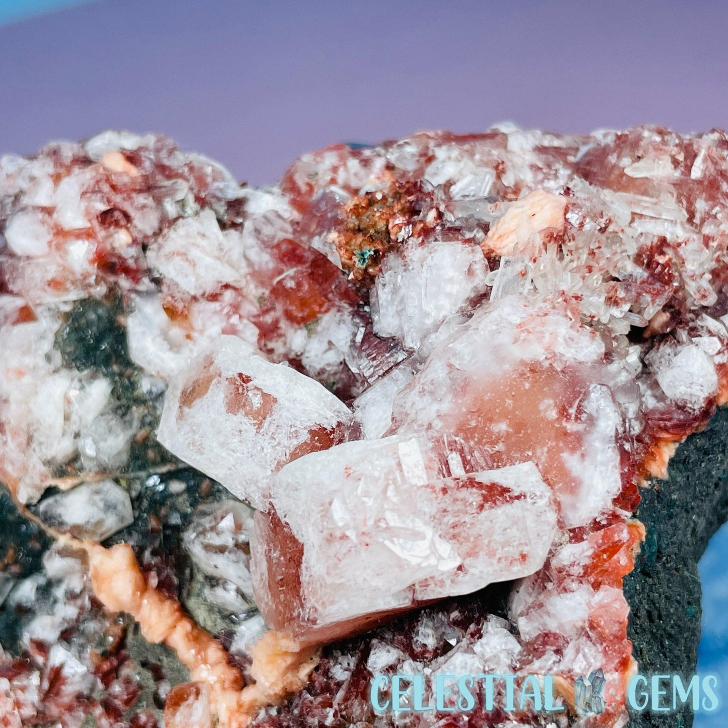 Red Apophyllite + Heulandite + Celadonite Medium Cluster