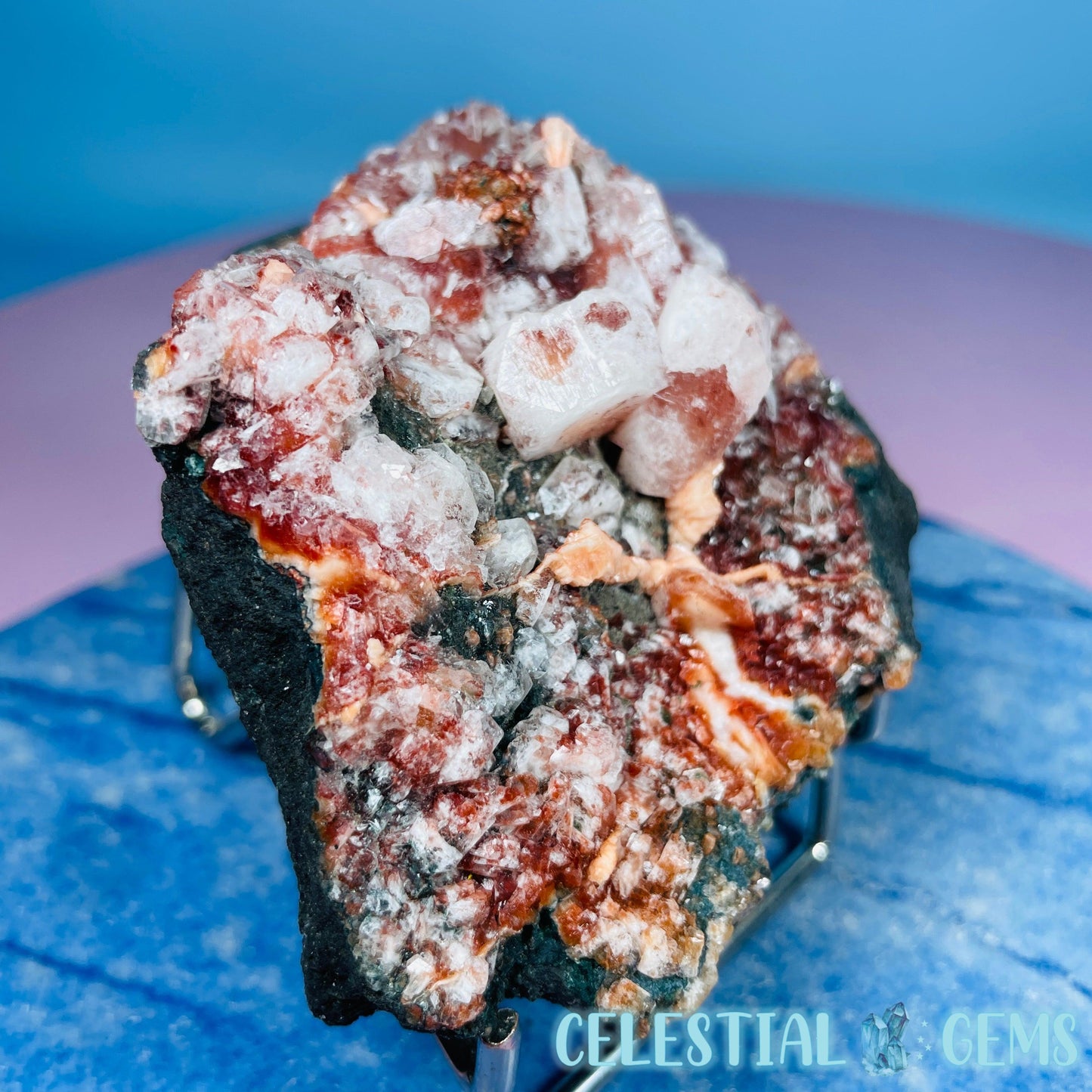 Red Apophyllite + Heulandite + Celadonite Medium Cluster