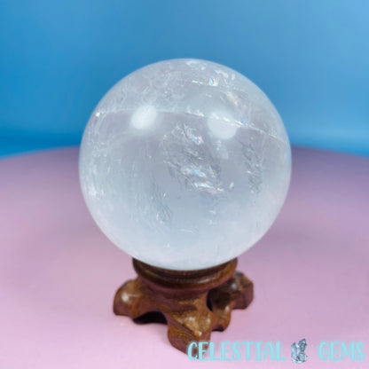 Optical White Calcite Medium Sphere (Video)