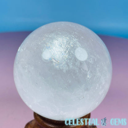 Optical White Calcite Medium Sphere (Video)