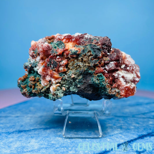 Red Apophyllite + Heulandite + Celadonite Small Cluster