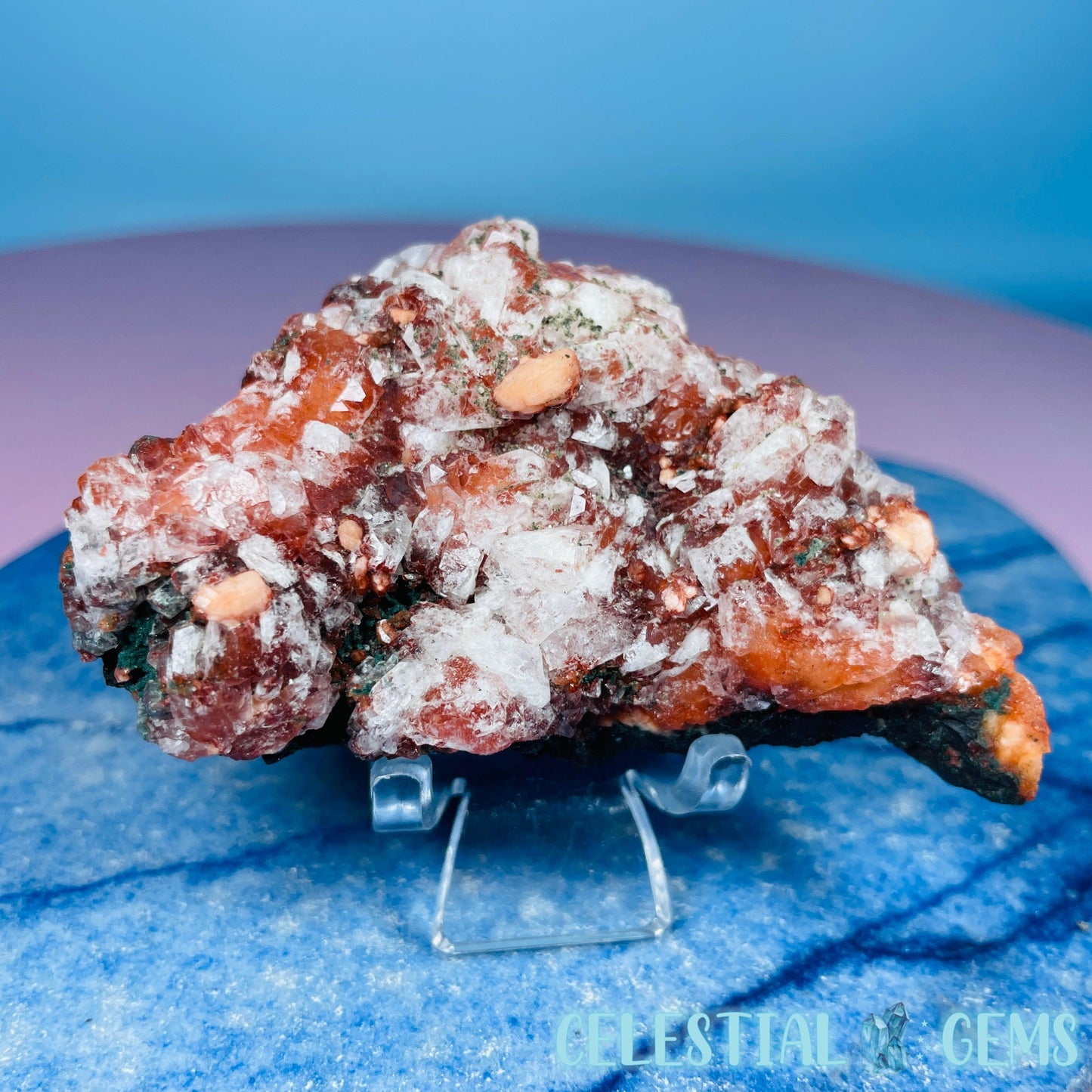 Red Apophyllite + Heulandite + Celadonite Small Cluster