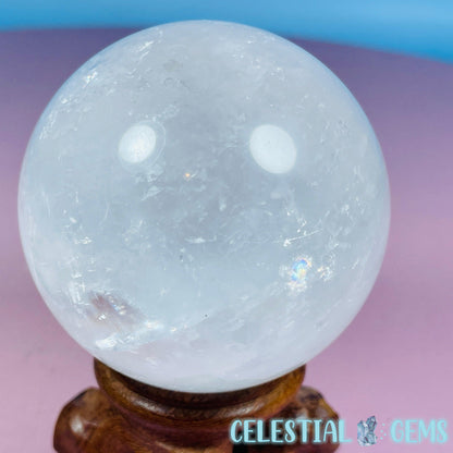 Optical White Calcite Medium Sphere (Video)