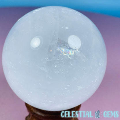 Optical White Calcite Medium Sphere (Video)