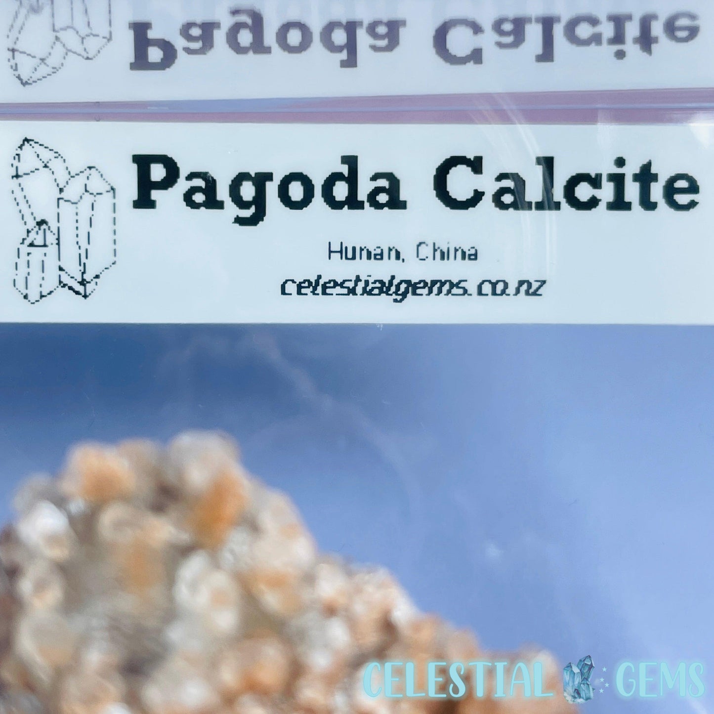 Pagoda Calcite Miniature Cluster Specimen in Box