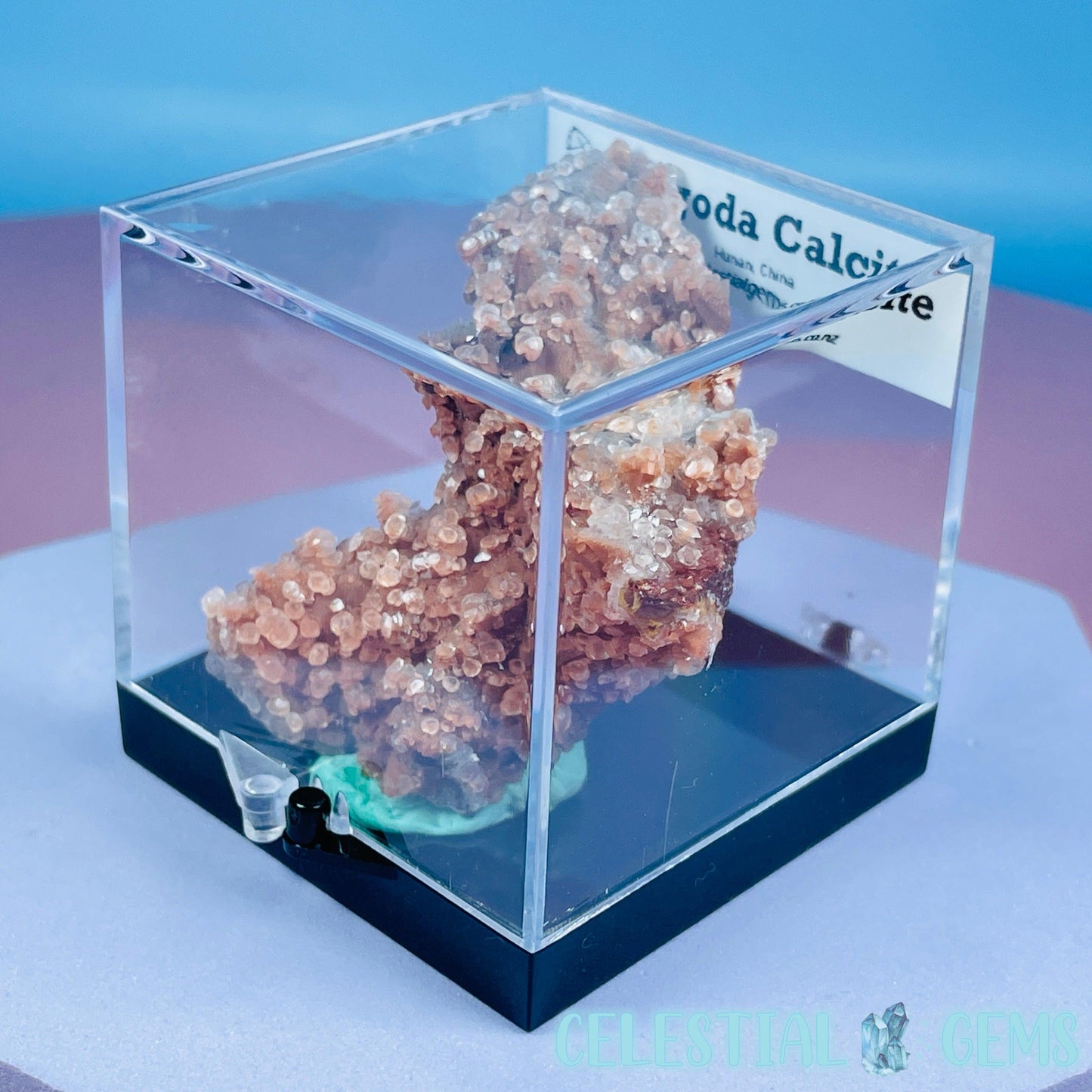 Pagoda Calcite Miniature Cluster Specimen in Box