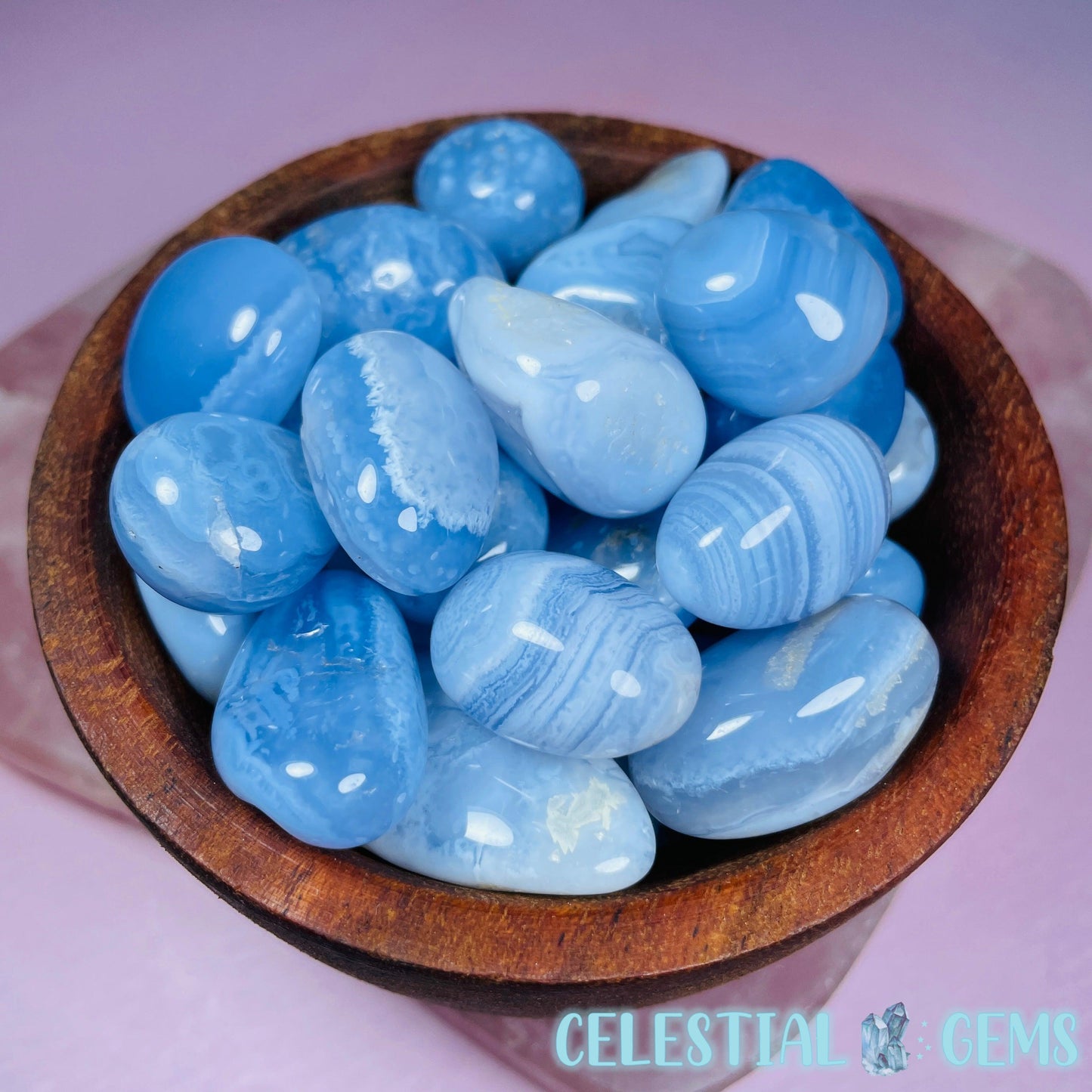 Blue Lace Agate (Chalcedony) Small Tumble