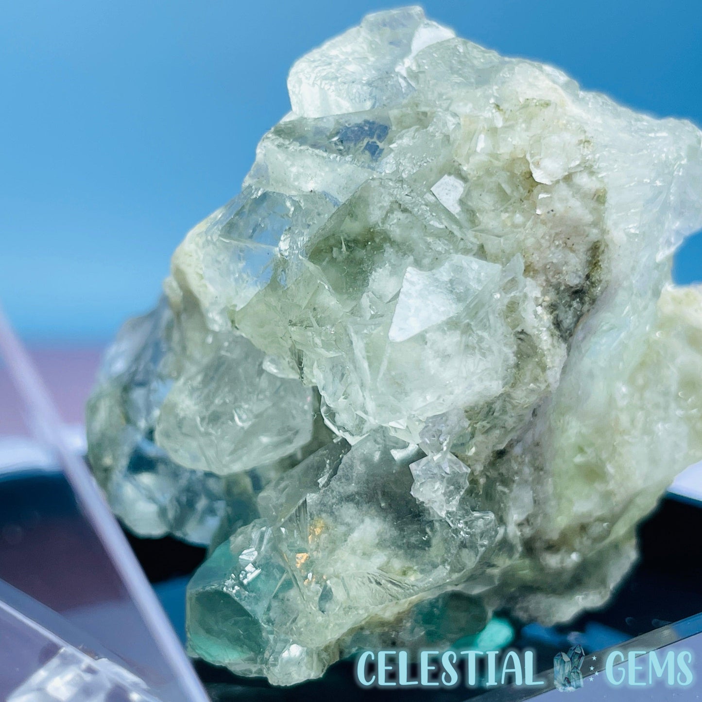 Green Cubic Fluorite Small Cluster Specimen in Box