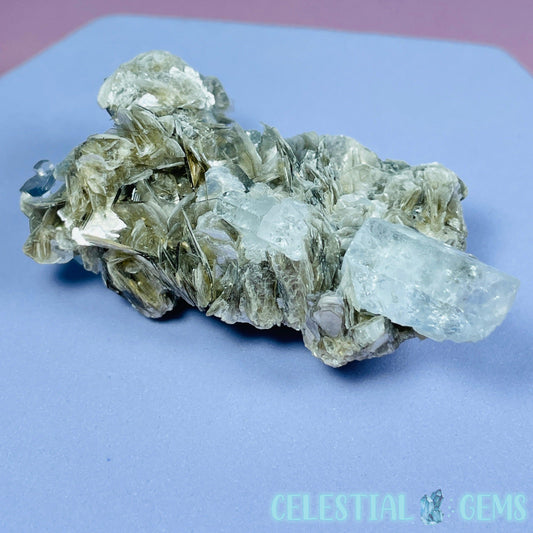 Aquamarine + Muscovite Mica Small Cluster Specimen