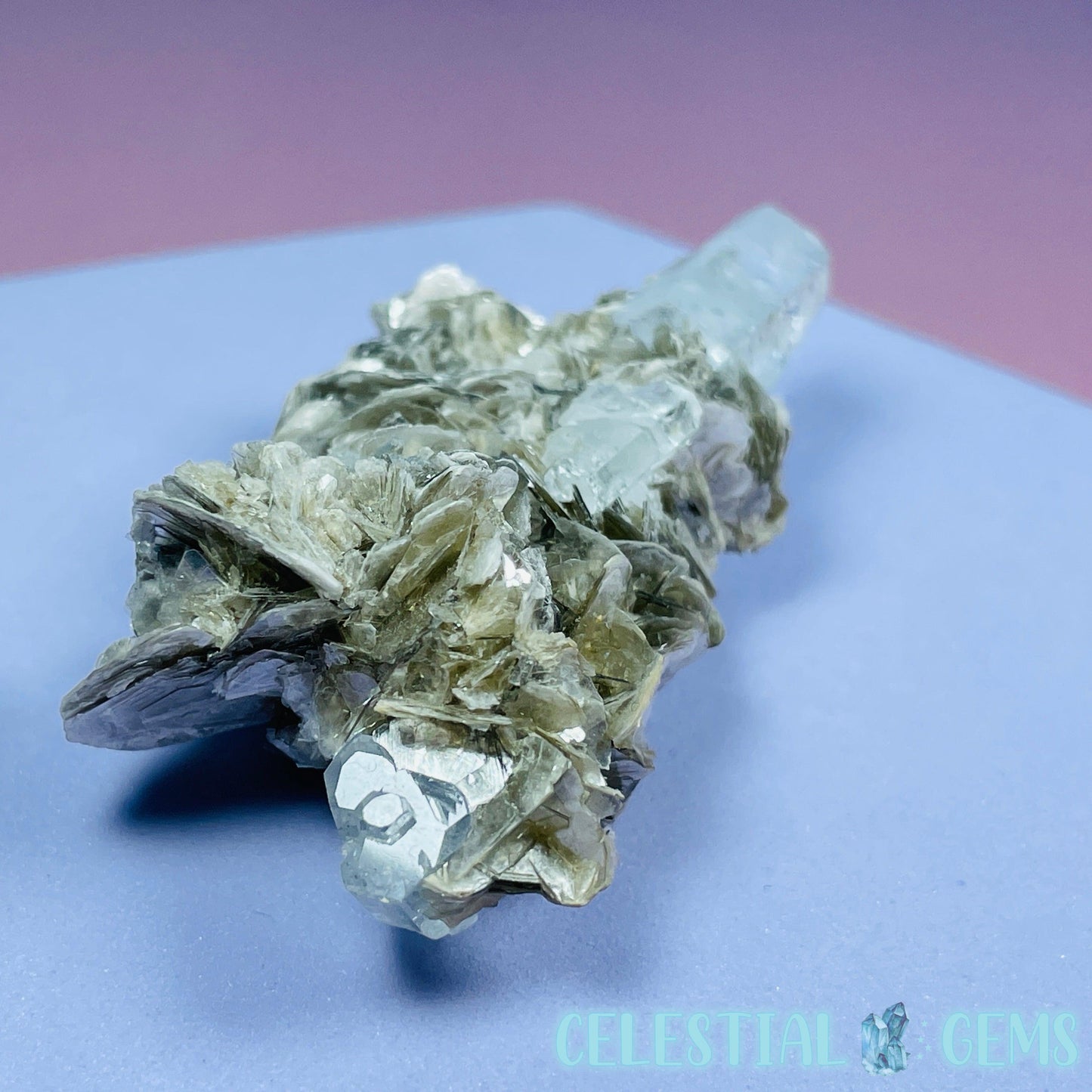 Aquamarine + Muscovite Mica Small Cluster Specimen