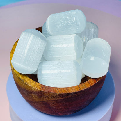 Selenite (Satin Spar) Cylinder Tumble