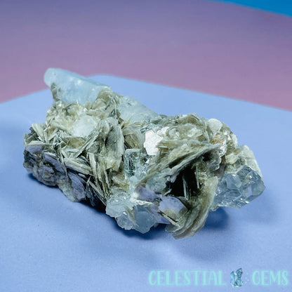 Aquamarine + Muscovite Mica Small Cluster Specimen